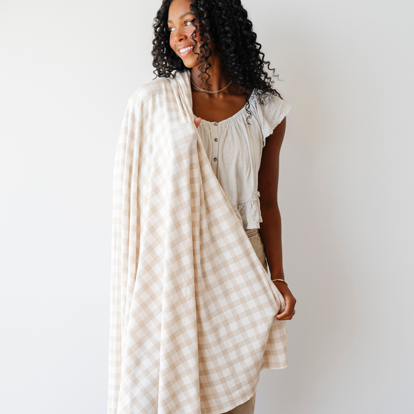 MINKY STRETCH LUXE XL SWADDLE/BLANKET: Meadow