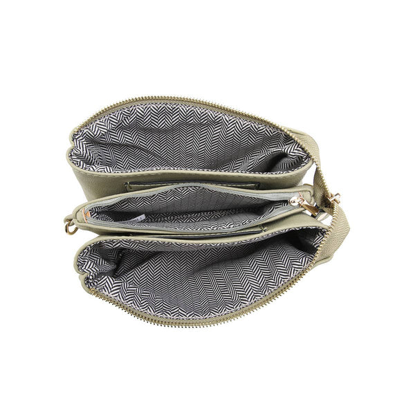 M013COW Riley Cow 3 Compartment Crossbody/Wristlet - Lulu Bella Boutique