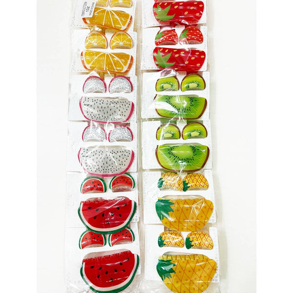 Fruit Theme Hair Trio Claw Set: MIX COLOR / ONE(12) - Lulu Bella Boutique