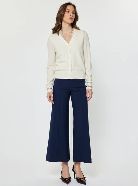 Wool Cashmere Knit Top & Cardigan Set: Ivory