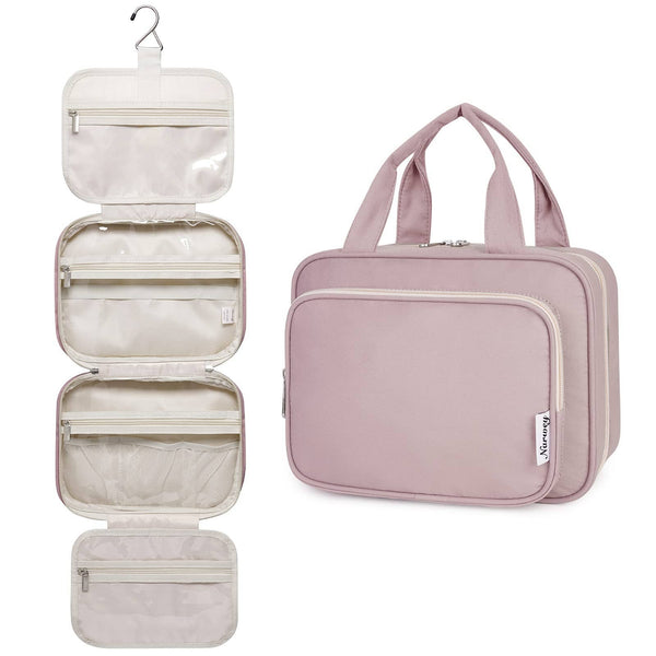 Toiletry Bag for Full Size Essentials Cosmetics Accessories: Dusty Rose / Medium