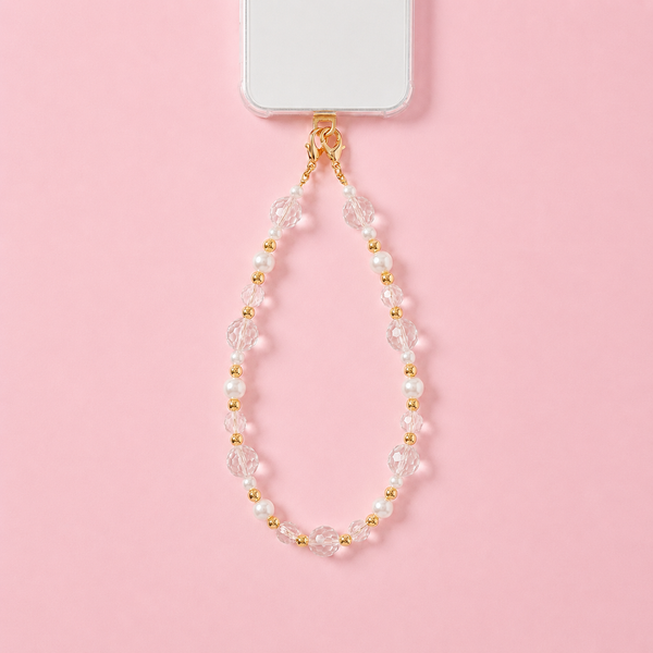 Pearl and Faceted Crystal Beaded Lanyard