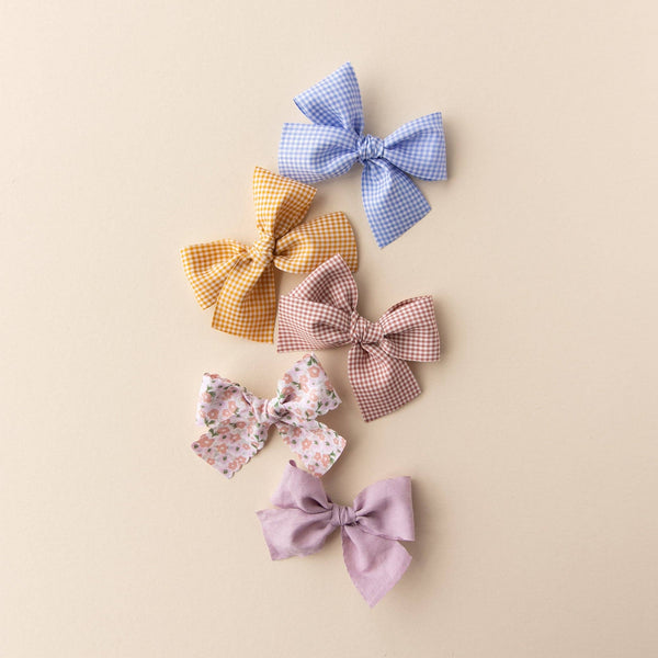 Smokey Lavender | Pigtail Set - Ribbon Bow