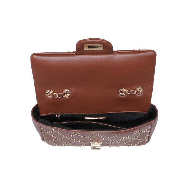 Avery Studded Crossbody: Chocolate - Lulu Bella Boutique