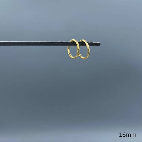 2mm Gold-filled Endless Hoop Earrings: 16mm