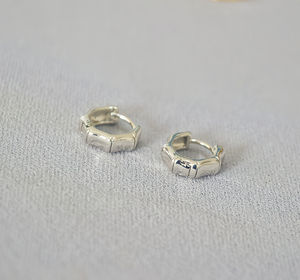 E119 gold hoop earrings, huggie earrings, huggie hoops: Silver