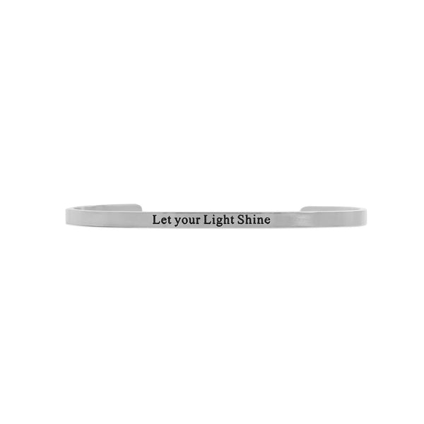 18K Gold PVD Stainless Steel Let your Light Shine Bracelet: Gold