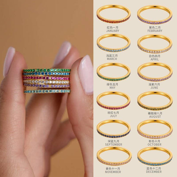 18K STAINLESS STEEL TARNISH FREE BAND RING: FUCHSIA