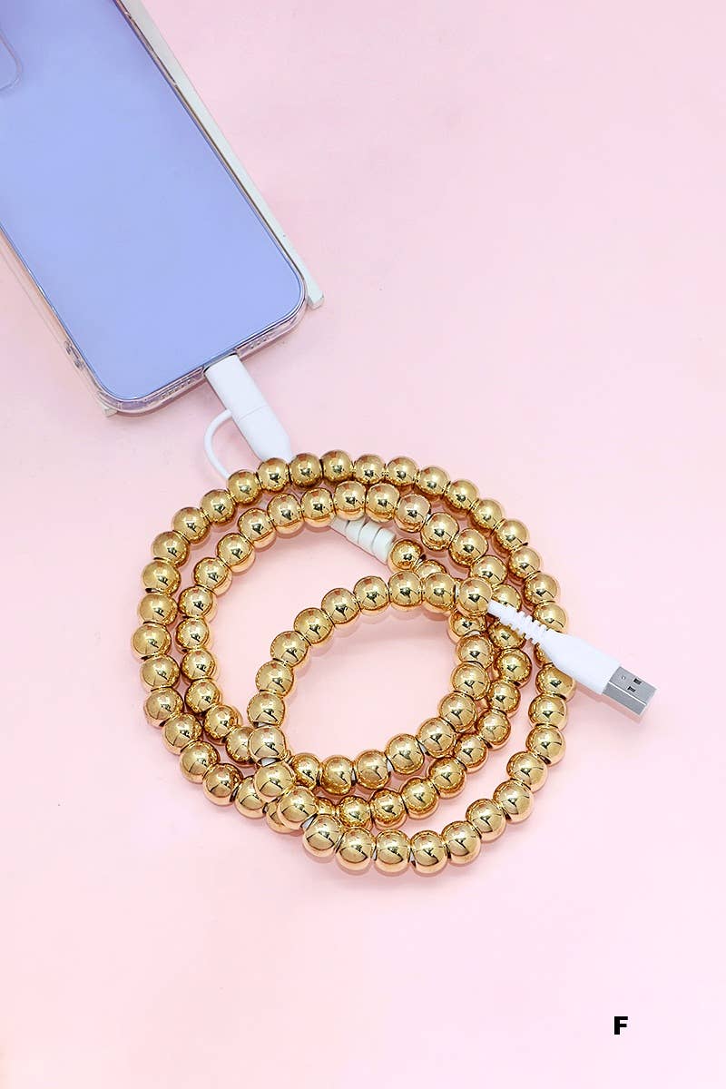 Beaded Dual Usb Fast Charging Cable