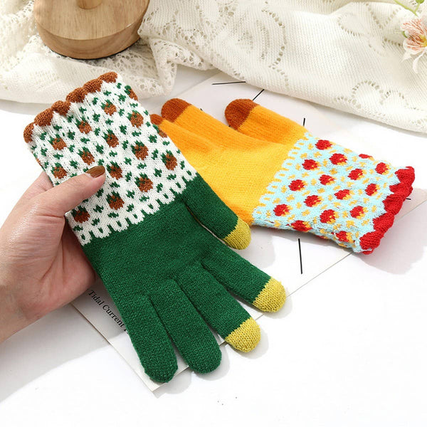 Cute Knit Gloves for Women – Touchscreen Warm_CWAG0147: GREEN2 / (OS) 1 - Lulu Bella Boutique