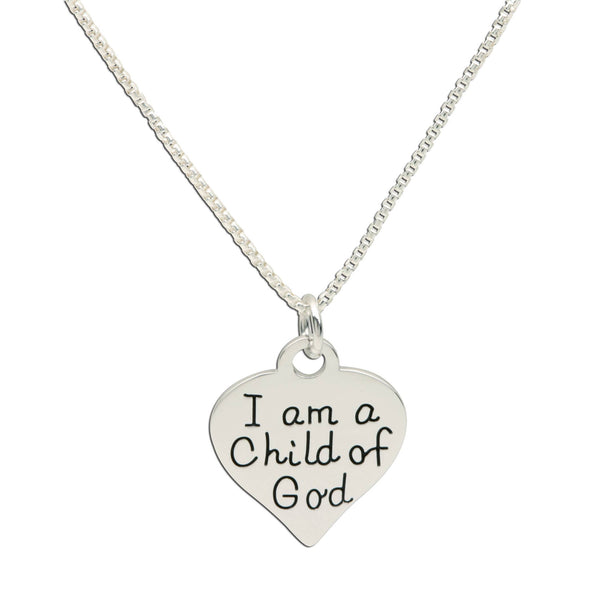 I am A Child of God Necklace With Heart for Girls & Kids