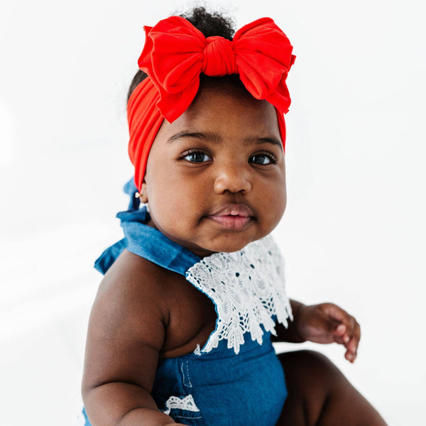 Baby Bling® FAB-BOW-LOUS® soft nylon bow headband: Rose quartz - Lulu Bella Boutique