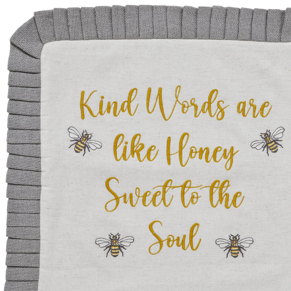 Embroidered Bee Honey Pillow 18x18 - Lulu Bella Boutique