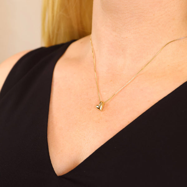 18k Gold Filled Uneven Heart Necklace - Lulu Bella Boutique