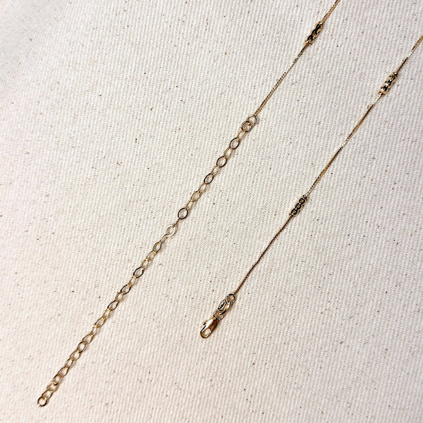 18k Gold Filled Bead Detailed Belly Chain - Lulu Bella Boutique