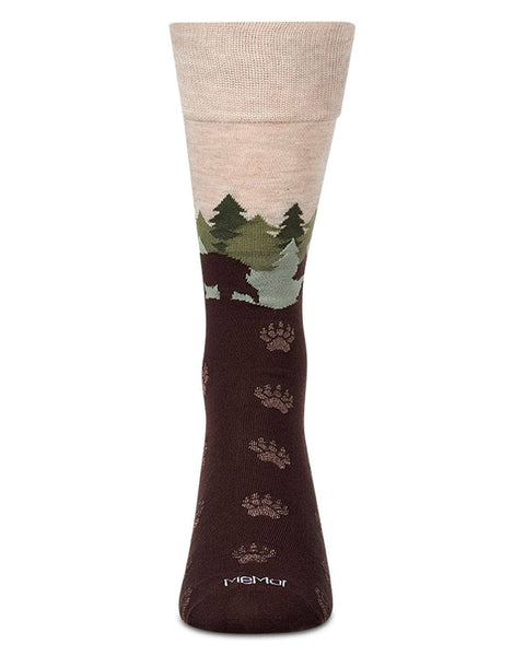 Mountain Bear Men`s Bamboo Crew: Brown / 10-13