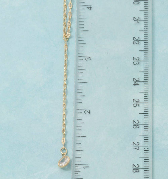 Cz Charm Y Chain Necklace: G - Lulu Bella Boutique