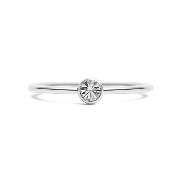 Stainless Steel Birthstone Stacking Ring: January / 4