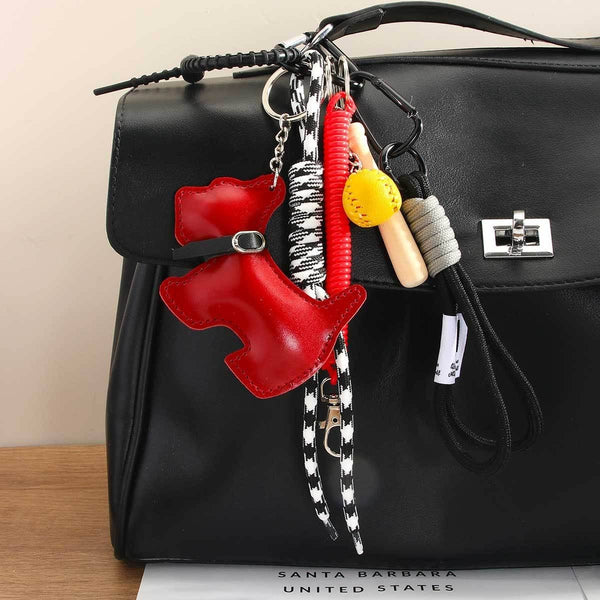 Cartoon Dog Bag Charm – Baseball Chain Style_CWMM7568: Black / (OS) 1 - Lulu Bella Boutique