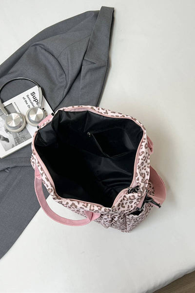 Leopard Caryall Diaper Tote Bag: PINK