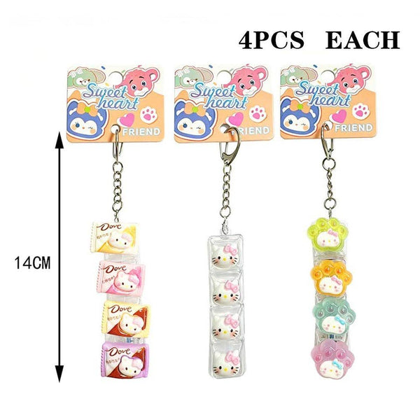 12PCS - Light Up Cute Character Fidget Clicker Keychain Toy