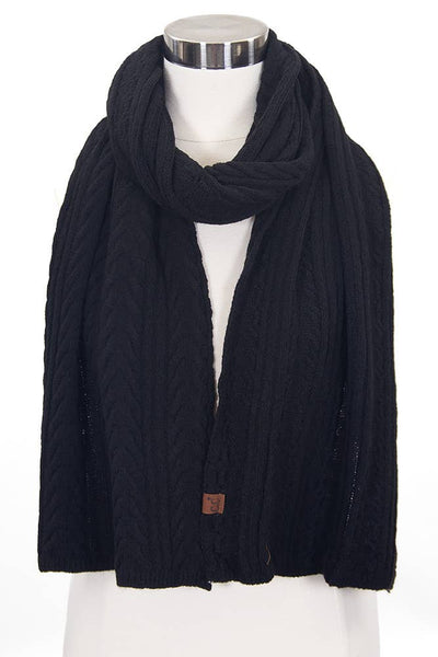 C.C Cable Winter Scarf: Navy