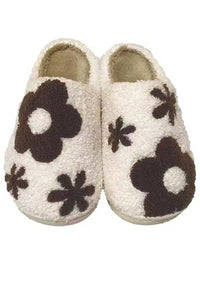 Novelty Slippers: Flower power cream / 43/44