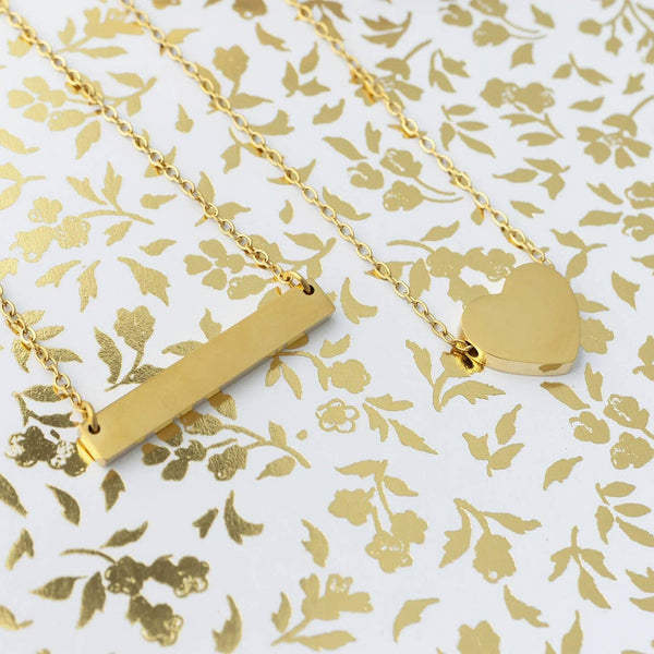 14K Gold Filled PLUS™ Blank Heart Necklace: Gold