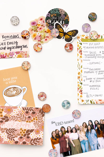 Glass Magnets, Box Set of 8 Floral Magnets: Fall Tones - Lulu Bella Boutique