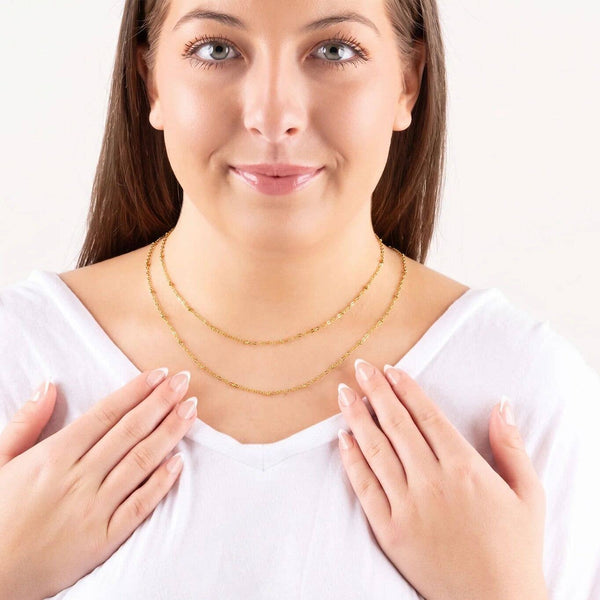 14K Gold Filled Plus™ Crimped Oval Link Chain Necklace: Gold / 18"+2"