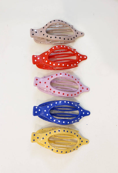 POLKA DOT LAY DOWN 2.0 CLAW: RED - Lulu Bella Boutique