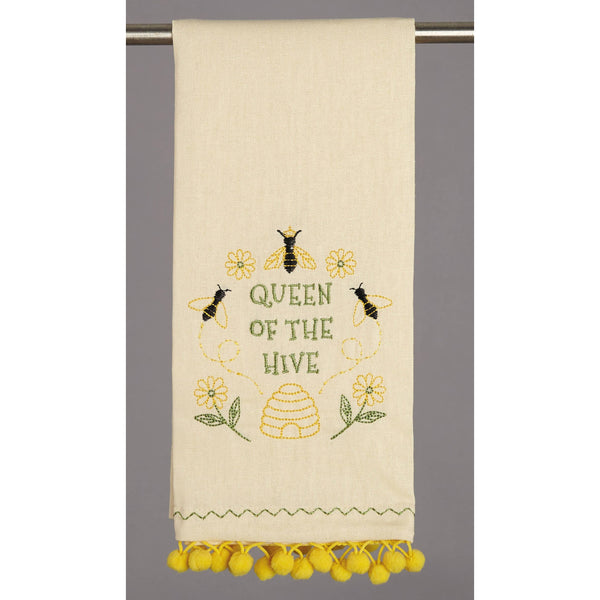 Queen of The Hive Pom Pom Kitchen Towel - Lulu Bella Boutique