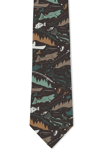 Lure - Navy Fishing Tie: 3.25" Standard Tie - Lulu Bella Boutique