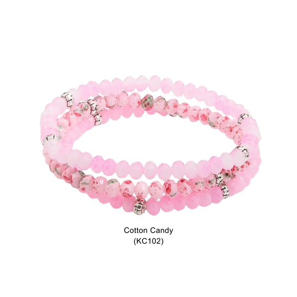 Kids Mini Crystal | Splash & Sparkle Stretch Bracelets Set3: Tie-Dye (KC101) - Lulu Bella Boutique
