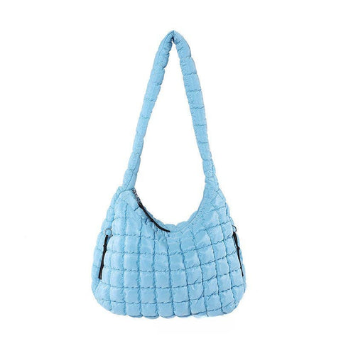 Solid Color Cloud Bag Large Capacity Shoulder Bag DP6102: Blue - Lulu Bella Boutique