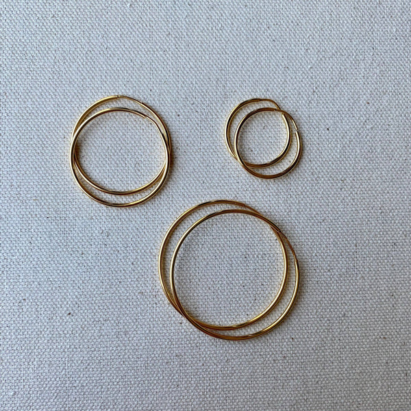 18k Gold Filled Endless Hoop Earrings Gold Hoops 20mm, 30mm,: Hoop 40mm - Lulu Bella Boutique