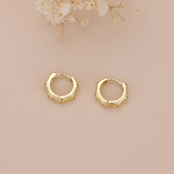 E119 gold hoop earrings, huggie earrings, huggie hoops: Silver