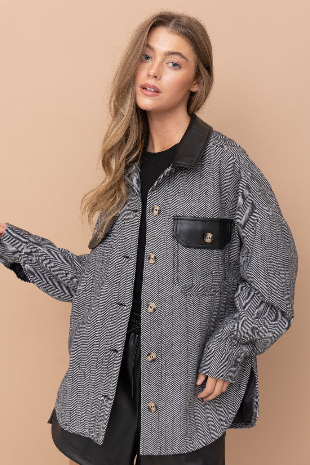 Ellie Oversized Herringbone Jacket