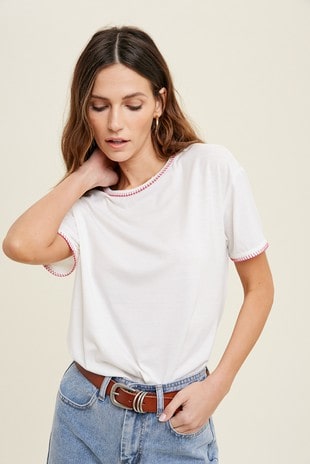 Embroidery Stitched Tee