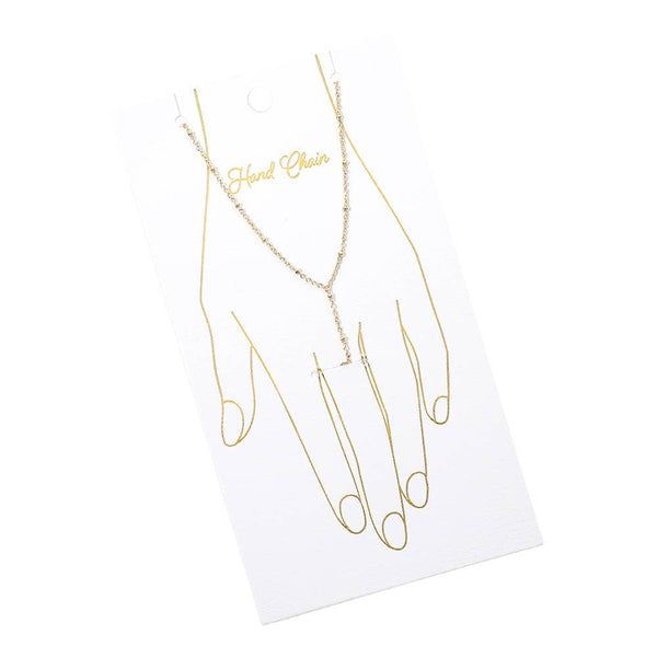 Delicate Beaded Hand Chain Bracelet: Rhodium - Lulu Bella Boutique