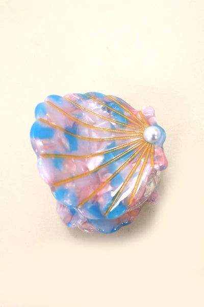 BEACH OCEAN CELLULOSE SEASHELL HAIR CLAW CLIPS | 40H782: White - Lulu Bella Boutique