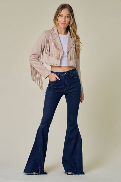Fringe Stud Jacket - Lulu Bella Boutique