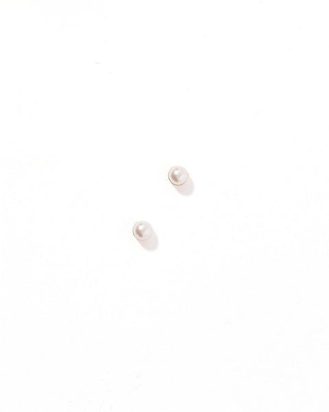 Screwback Stud Earrings - Payton Pearl White 3mm