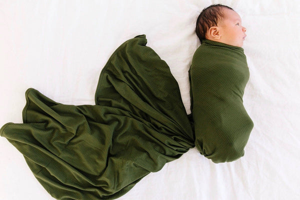 Tristan Ribbed Swaddle Blanket: 48x48 Inches