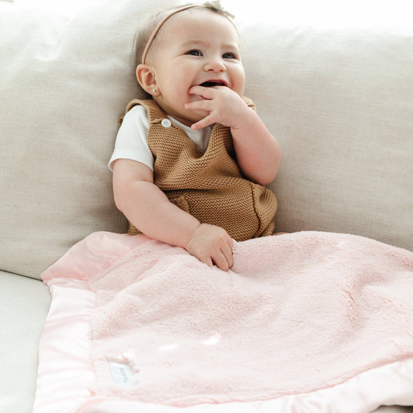 SATIN BORDER RECEIVING BLANKETS: Gray - Lulu Bella Boutique