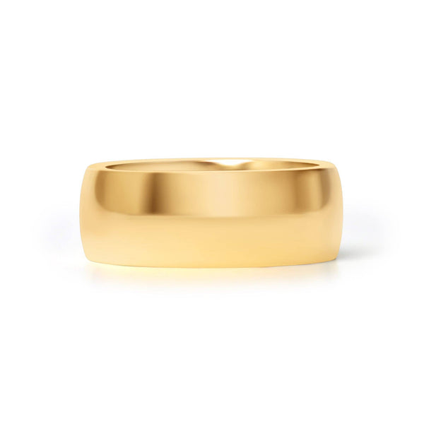 Stainless Steel Blank Gold Ring: 8 / 4mm