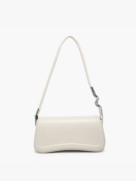 JN2554 Toronto Detailed Edge Shoulder Bag: Off White - Lulu Bella Boutique