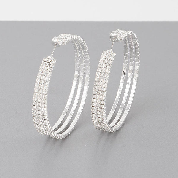 Triple Jewel Hoop Earrings: GCL