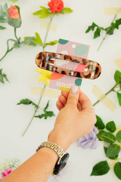 Oversized Flat Claw Clip: Brick