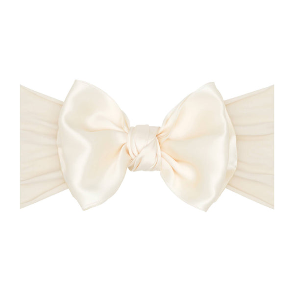 Baby Bling® Satin FAB® soft nylon headband with satin bow: French blue - Lulu Bella Boutique